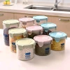 Kitchen transparent sealed plastic storage box for household grains and cereals, round covered food milk powder storage tank details Picture